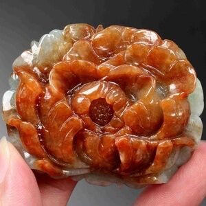 Cert'd Untreated Natural 2 color Grade A Jadeite Jade Pendant Flowers 花